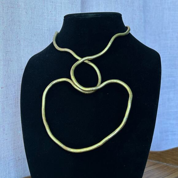Vintage Gold Tone 4mm Thick Round Flexible Omega Chain Bracelet / Necklace - Picture 5 of 6
